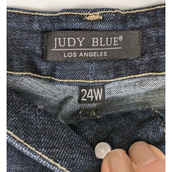 Judy Blue High Rise Tummy Control Top Skinny Jeans Size 24W Dark Wash - Picture 2 of 12